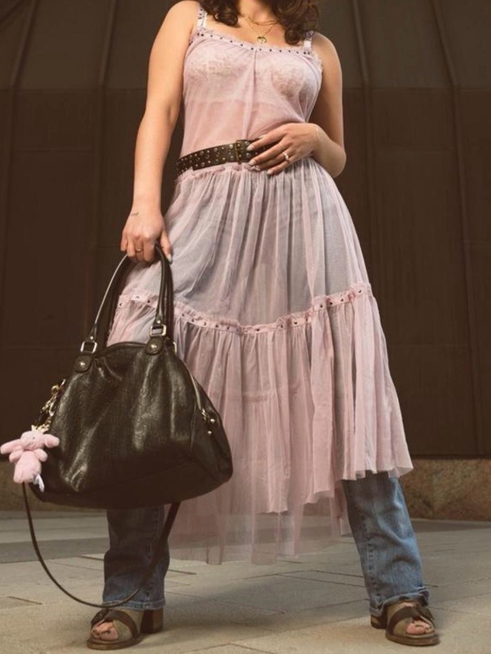 Free People Night Out Sheer Mesh Maxi Midi in Rose‎ Size XS